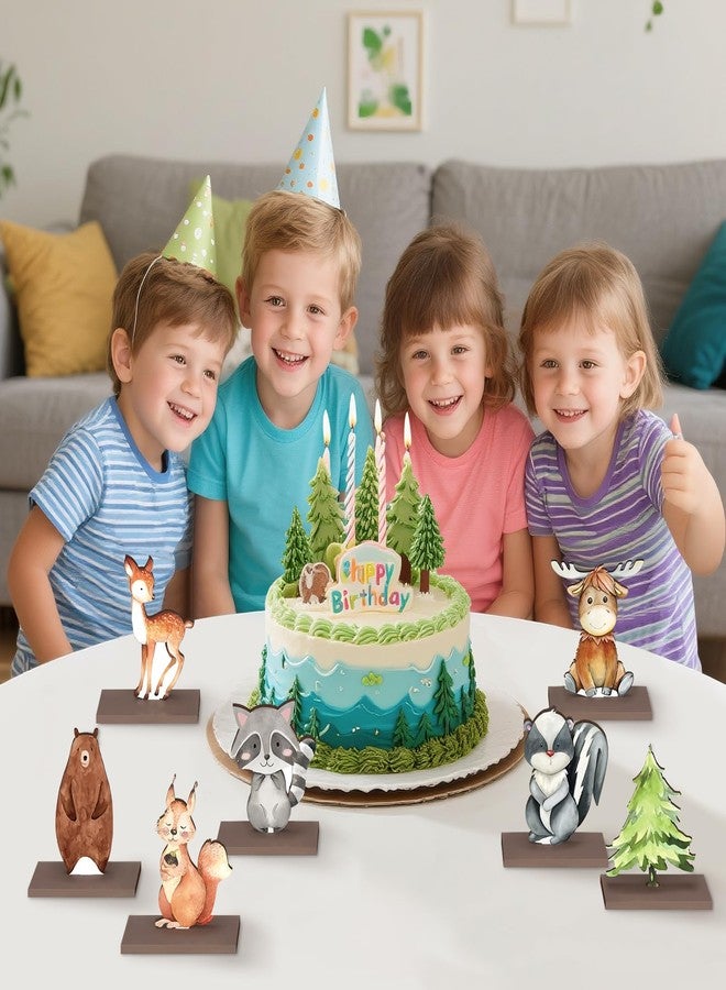 DAECHAO 12 Pack Woodland Animals Baby Shower Decorations, Kid Forest Happy Birthday Decoration Centerpieces for Tables Woodland Nursery Animal Decor Home Office Farmhouse (CUTE2) - Image 4